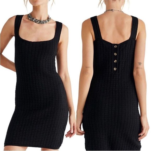 Free People NWT Short And Sweet Knit Mini Dress
Button Back Black Small - Picture 1 of 9